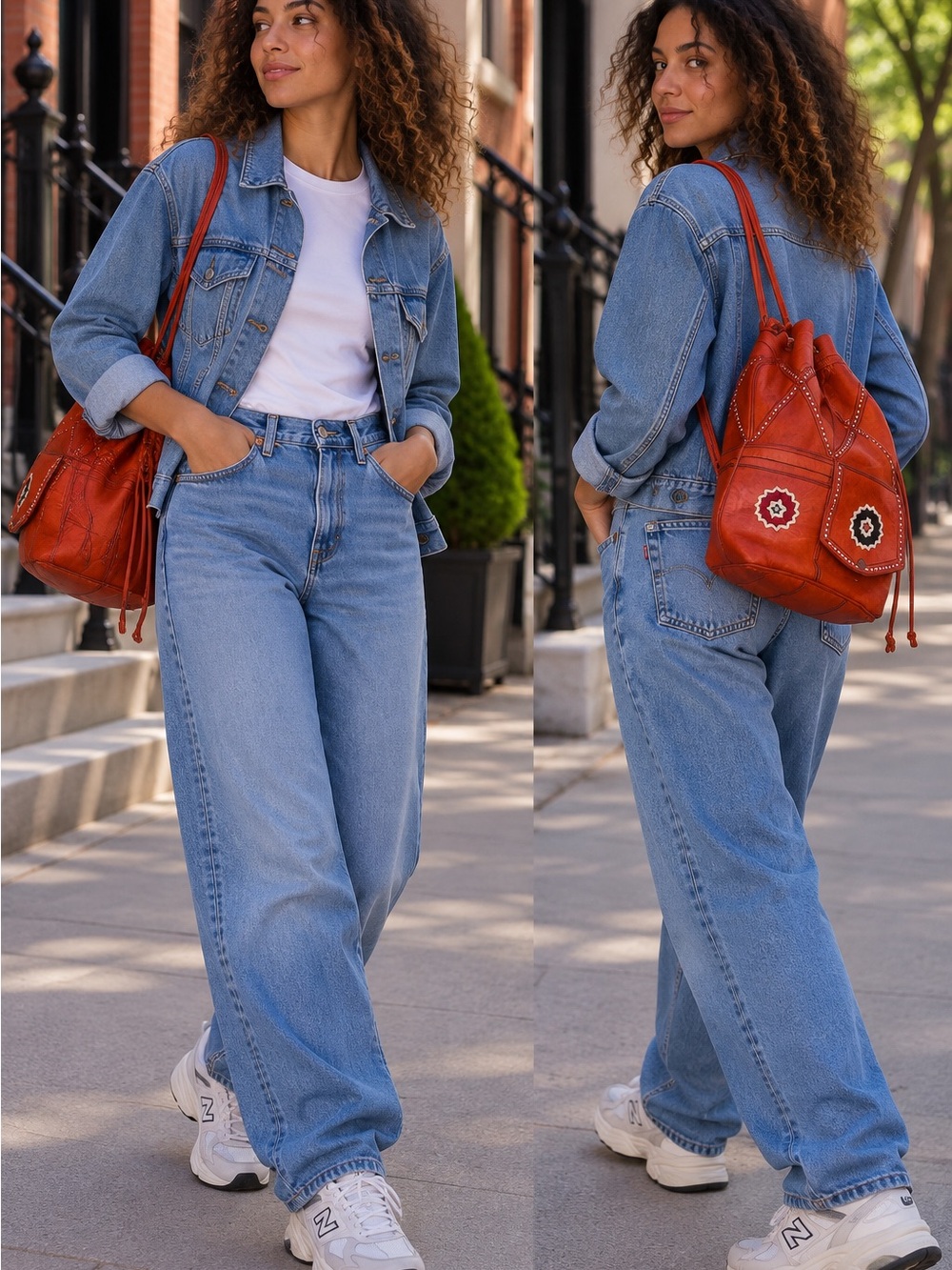 Vintage Moroccan Leather Ethnic Bag